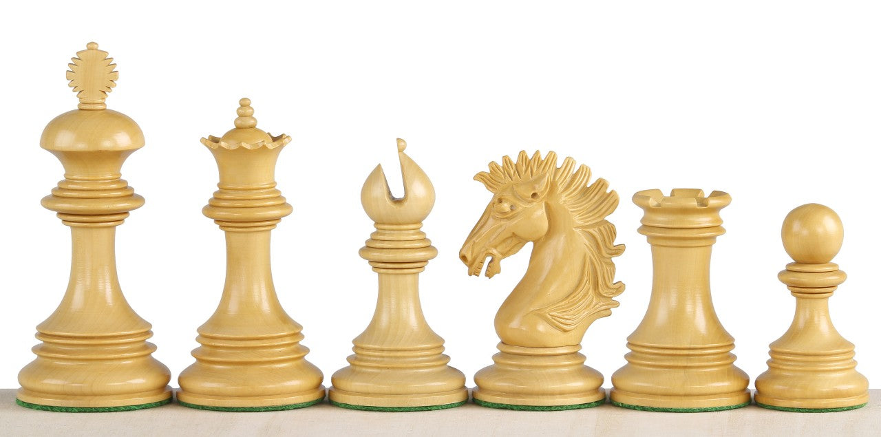 Pièces d'échecs Sunrise Ebony en bois d'ébène et de buis - Taille 3,75'' - Pièces d'échecs Sunrise Ebony en bois d'ébène et de buis - Taille 3,75''