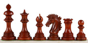 Pièces d'échecs Sunrise en bois de padouk et de buis - Taille 4,00''