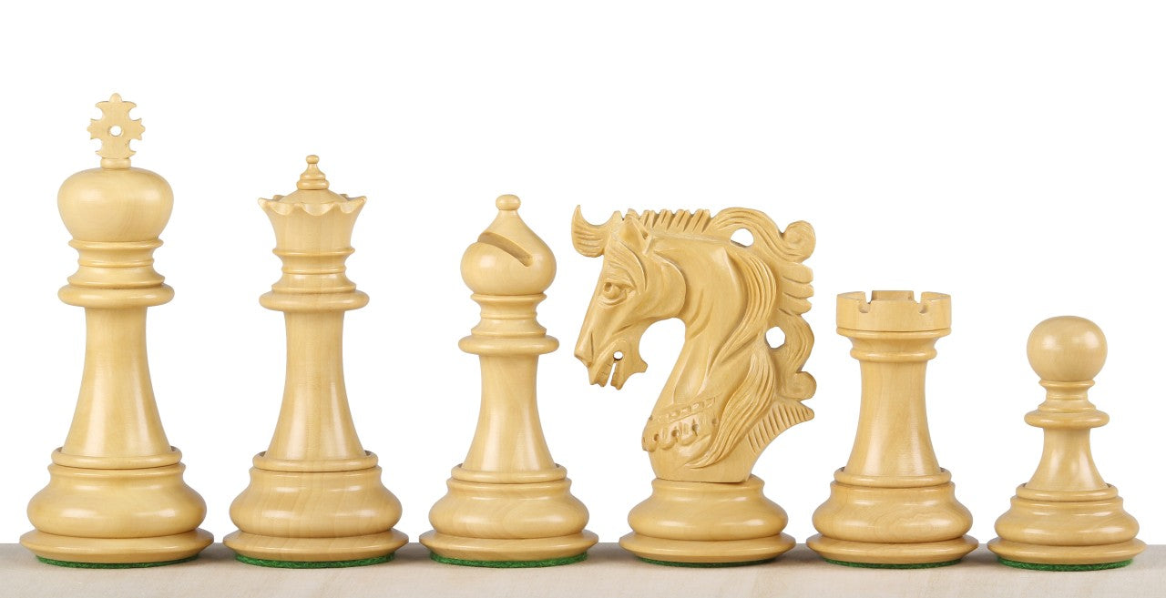 Pièces d'échecs Elvis Redwood en bois de padouk et de buis - Taille 4,25'' - 472866572604b2c3a339ea300a8d606e