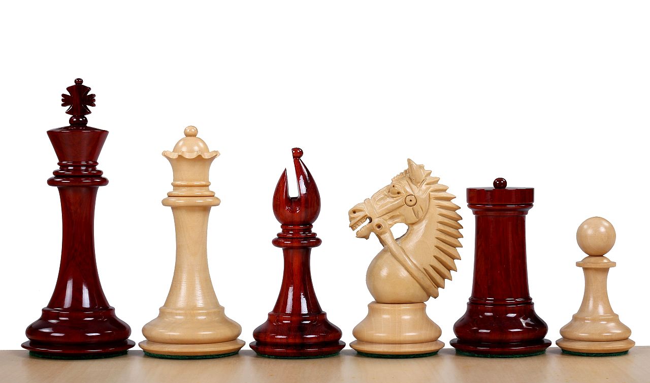 Pièces d'échecs Made in America Redwood en bois de padouk et buis - Taille 4,00'' - b2bdfcd36e5ea42502d7176538cf0853