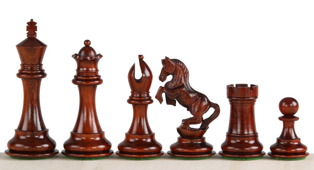 Pièces d'échecs Alexander Redwood en bois de padouk et de buis - Taille 4,00'' - cc3817cdf55d5efb0ef9ca56f38eb0fa