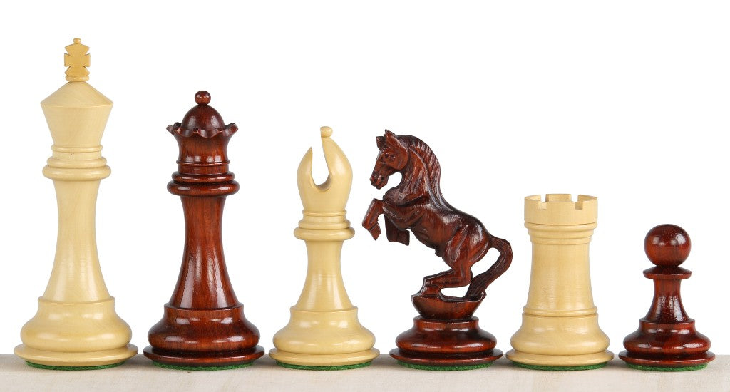 Pièces d'échecs Alexander Redwood en bois de padouk et de buis - Taille 4,00'' - 80a7e5e7d958a4816290901097c484bd