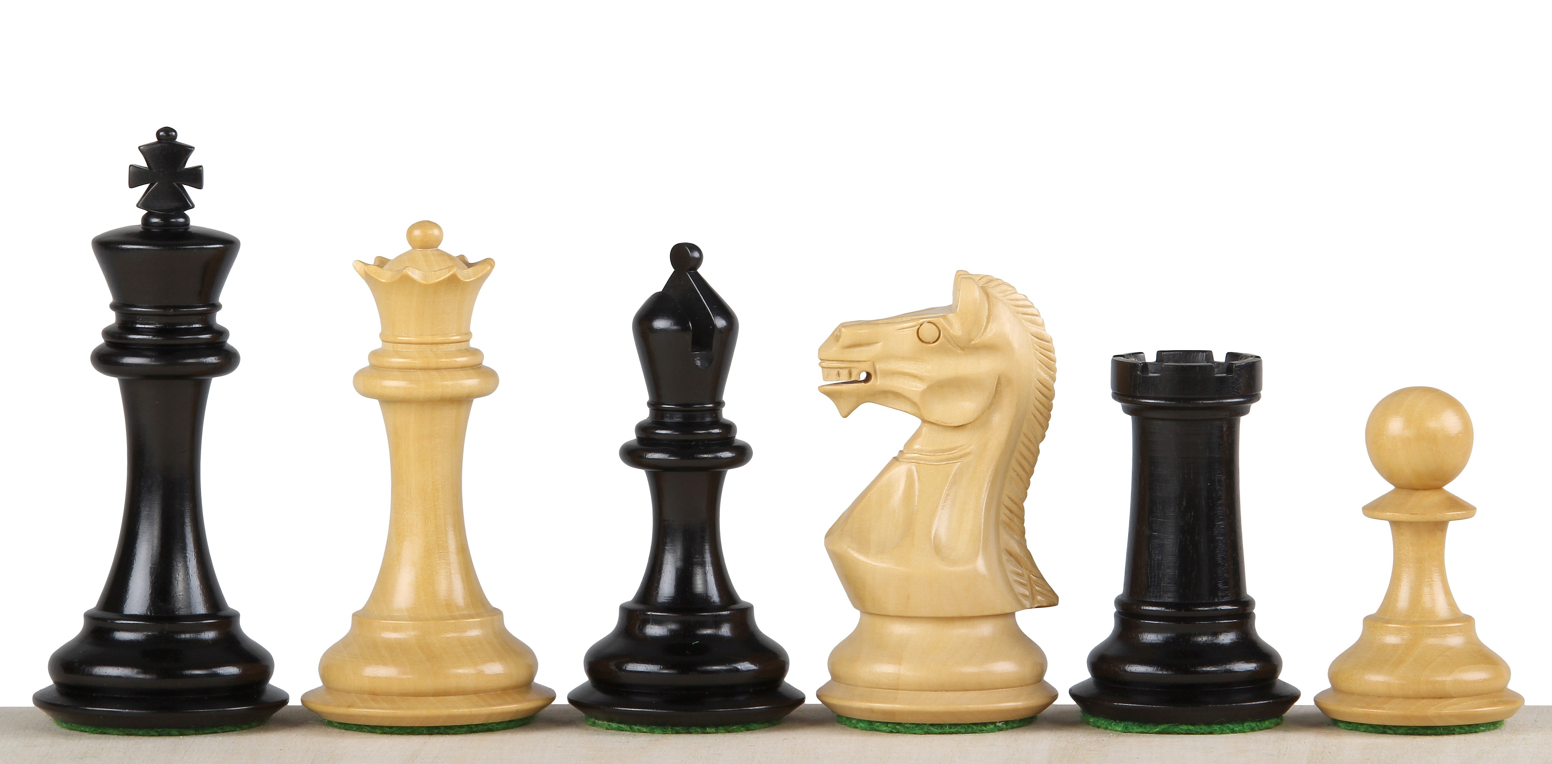 Pièces d'échecs Potish Head Ebony en bois d'ébène et de buis - Taille 3,75'' - 77321d14669fb7df7133b4596bc579af