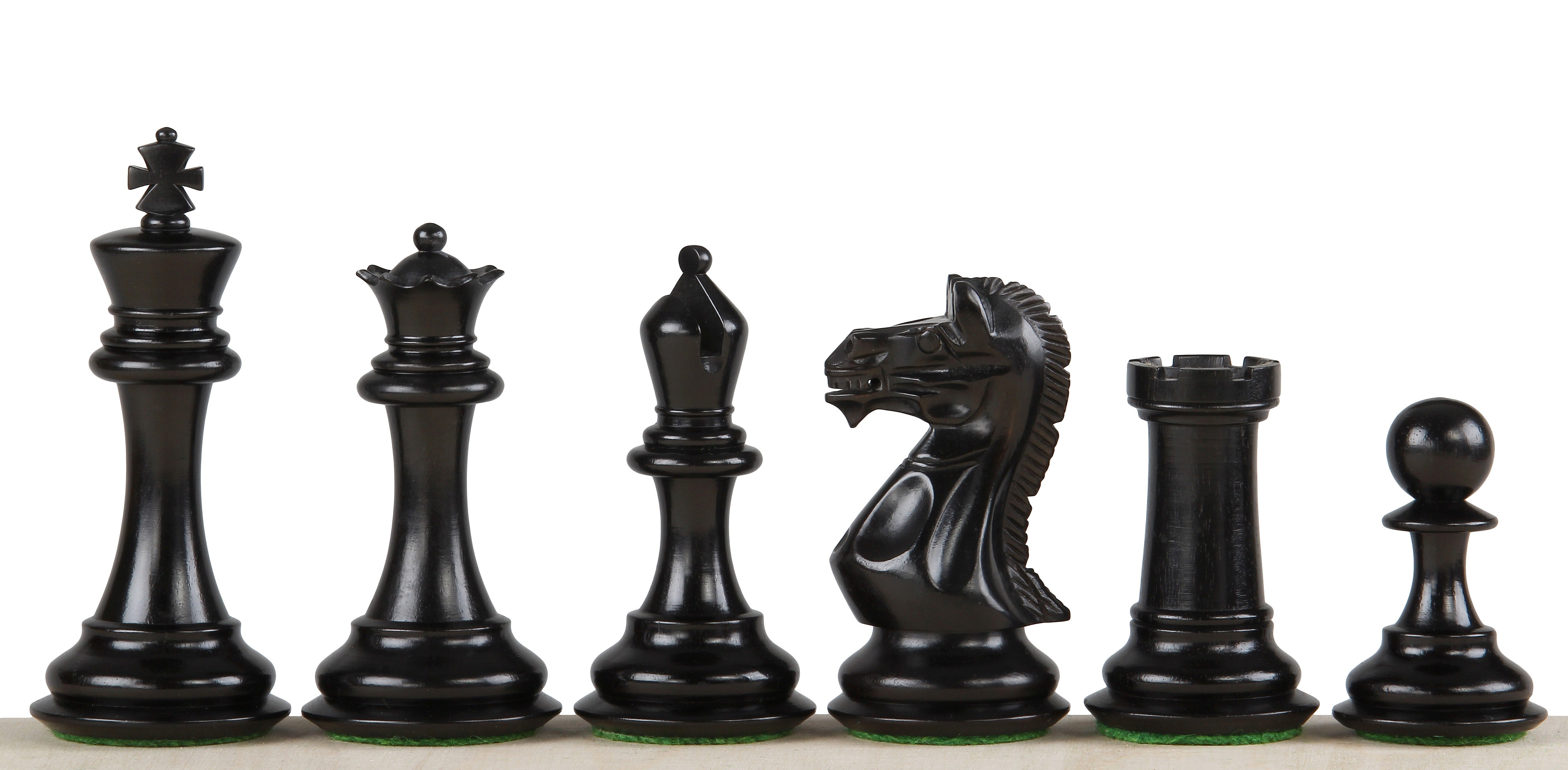 Pièces d'échecs Potish Head Ebony en bois d'ébène et de buis - Taille 3,75'' - c78d93e16bbc986190847389cdc7fa59