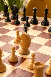 Pièces d'échecs Gambit de la Reine 1957 Ebony en bois d'ébène et buis - Taille 4,00''