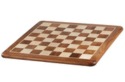 Échiquier Luxe avec les coins arrondis, en bois massif en marqueterie de bois d'acacia et de buis (cases de 55x55mm) - échiquier de taille 5+ sans coordonnées