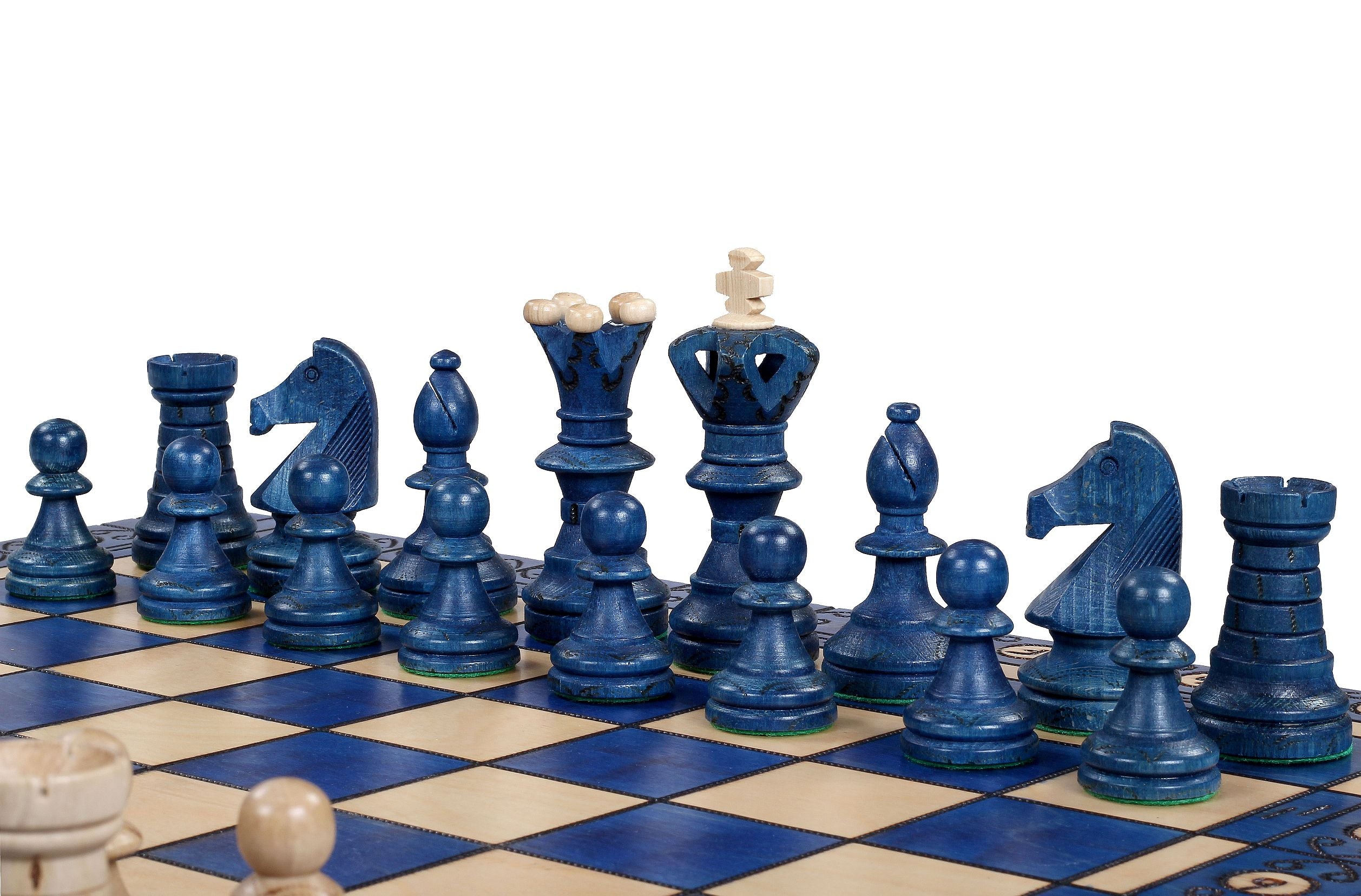 Jeu d'échecs AMBASSADEUR Blue en bois de charme, de grande taille (54 x 54cm) - Ensemble Complet - 69711ab209e80faf12c8ccdf0bb22ccd
