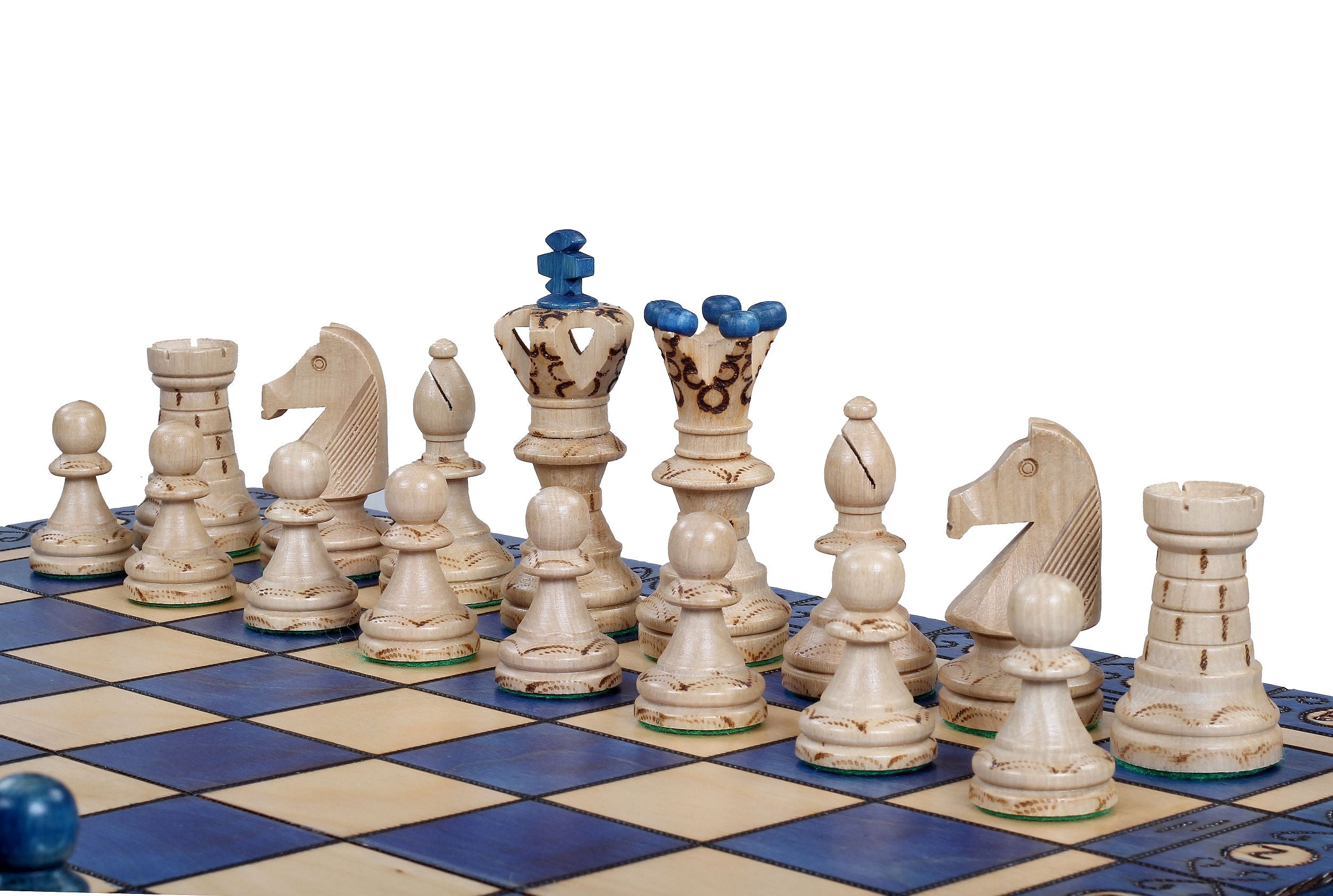 Jeu d'échecs AMBASSADEUR Blue en bois de charme, de grande taille (54 x 54cm) - Ensemble Complet - 3106901fe81d52a46f75e6cca5423728