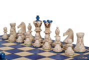 Juego de ajedrez de madera plegable con tablero azul 54 cm Valencia