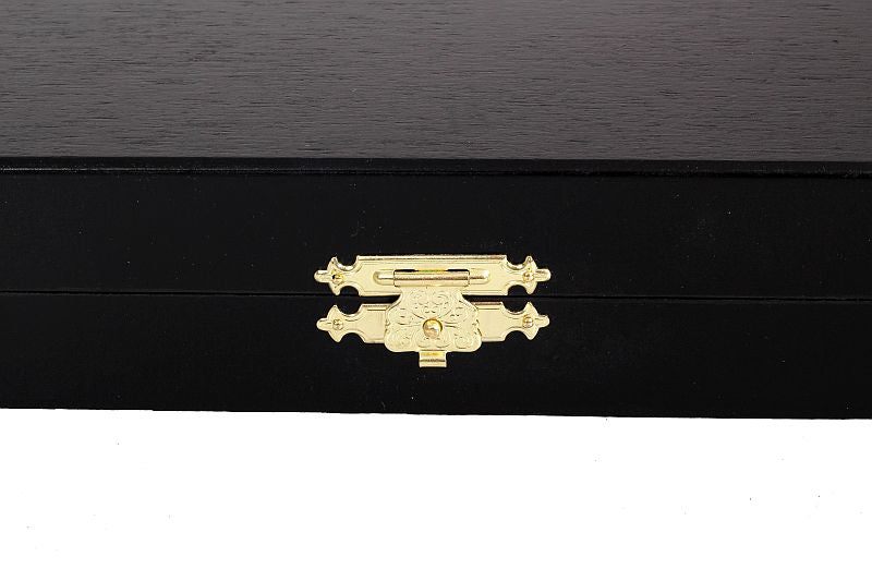 Coffret Luxe de bois pour rangement des pieces d'echecs de taille 5 - teinté en noir - 91013911814ab38d026f7aa622b60e61