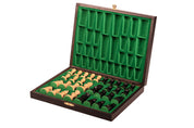 Les pièces d'échecs en bois STAUNTON de taille 5 avec le coffret luxe en bois teinté noir