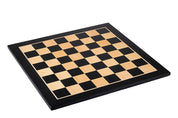 Échiquier en marqueterie de bois de sycomore naturel et teinté + Pièces d'échecs Timeless Ebonized - Ensemble de taille 5