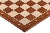 Échiquier avec coordonnées en marqueterie de bois d'acajou et sycomore  + Pièces d'échecs Timeless Ebonized - Ensemble de taille 6