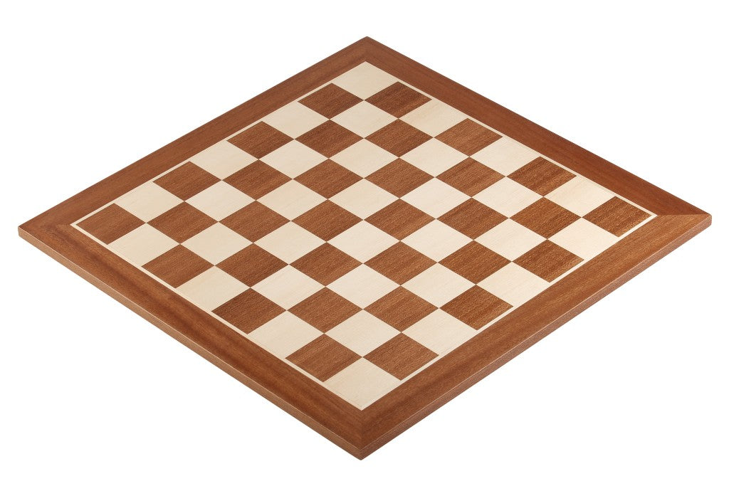 Echiquier en marqueterie de bois d'Acajou et Sycomore - échiquier classique de Taille 4+ sans notation alphanumérique - Echiquier en marqueterie de bois d'Acajou et Sycomore - échiquier classique de Taille 4+ sans notation alphanumérique