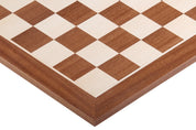 Échiquier en marqueterie de bois d'acajou et sycomore  + Pièces d'échecs Timeless Acacia - Ensemble de taille 6