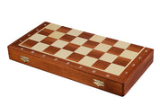 Jeu d'échecs de tournoi avec les pièces French en bois d'acacia et de buis de taille 5 (48x48cm) - L'ensemble complet
