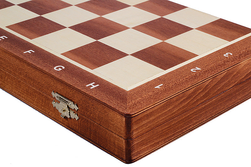 Jeu d'échecs de tournoi avec les pièces French en bois d'acacia et de buis de taille 5 (48x48cm) - L'ensemble complet - Jeu d'échecs de tournoi avec les pièces French en bois d'acacia et de buis de taille 5 (48x48cm) - L'ensemble complet