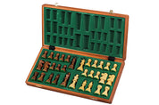Jeu d'échecs de tournoi avec les pièces French en bois d'acacia et de buis de taille 5 (48x48cm) - L'ensemble complet