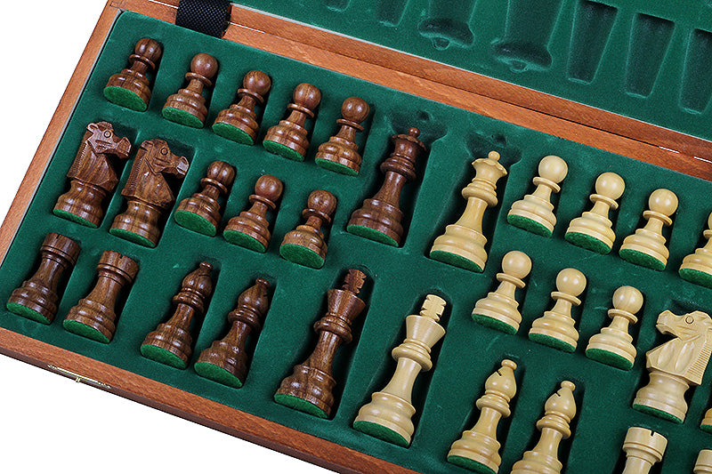 Jeu d'échecs de tournoi avec les pièces French en bois d'acacia et de buis de taille 5 (48x48cm) - L'ensemble complet - Jeu d'échecs de tournoi avec les pièces French en bois d'acacia et de buis de taille 5 (48x48cm) - L'ensemble complet