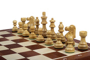 Jeu d'échecs de tournoi avec les pièces French en bois d'acacia et de buis de taille 5 (48x48cm) - L'ensemble complet