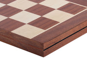 Echiquier pliant en marqueterie de bois d'acajou et sycomore - plateau pliant de Taille 6 sans coordonnées