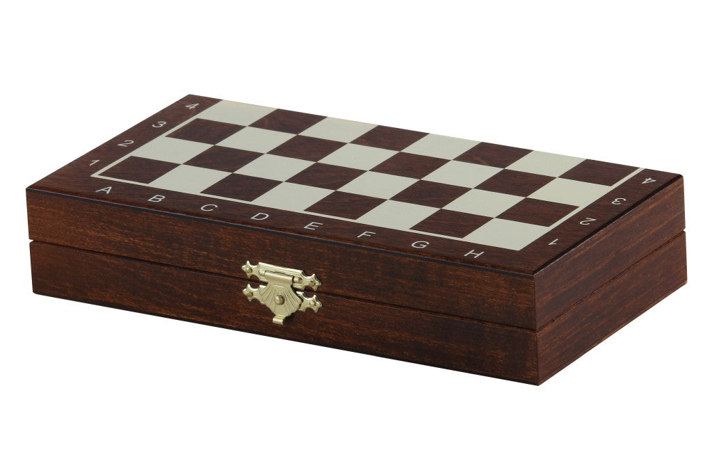 Juego de ajedrez escolar mini de madera marrón - Juego de ajedrez escolar mini de madera marrón