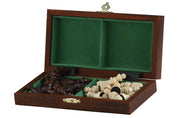 Jeu d'échecs School MINI Brown en bois de charme, pliant, de petite taille (20 x 20cm) - Ensemble Complet