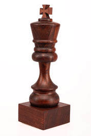 Trophée d'échecs - Roi noir en bois 37cm