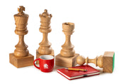 Trophée d'échecs - Roi blanc en bois 37cm