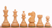 Pièces d'échecs Classic en bois de buis teinté et naturel - Taille 3,75''
