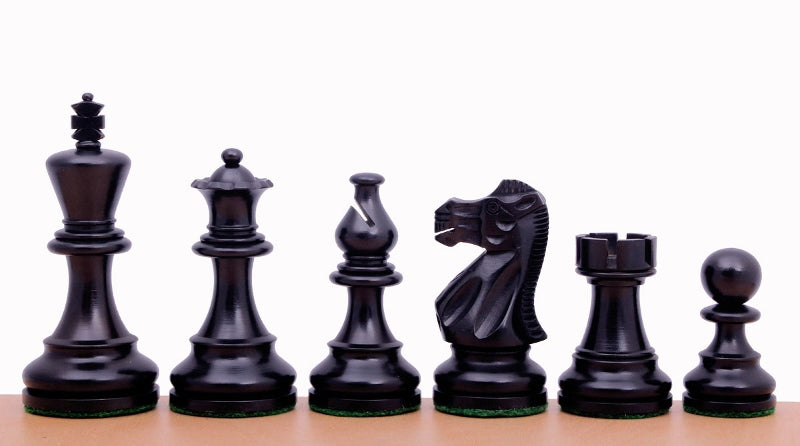 Pièces d'échecs American Classic en bois de buis teinté et naturel - Taille 4,00'' - Pièces d'échecs American Classic en bois de buis teinté et naturel - Taille 4,00''
