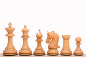 Pièces d'échecs Corinthian en bois de buis teinté et naturel - Taille 4,00''