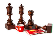 Trophée d'échecs - Pion noir en bois 25cm