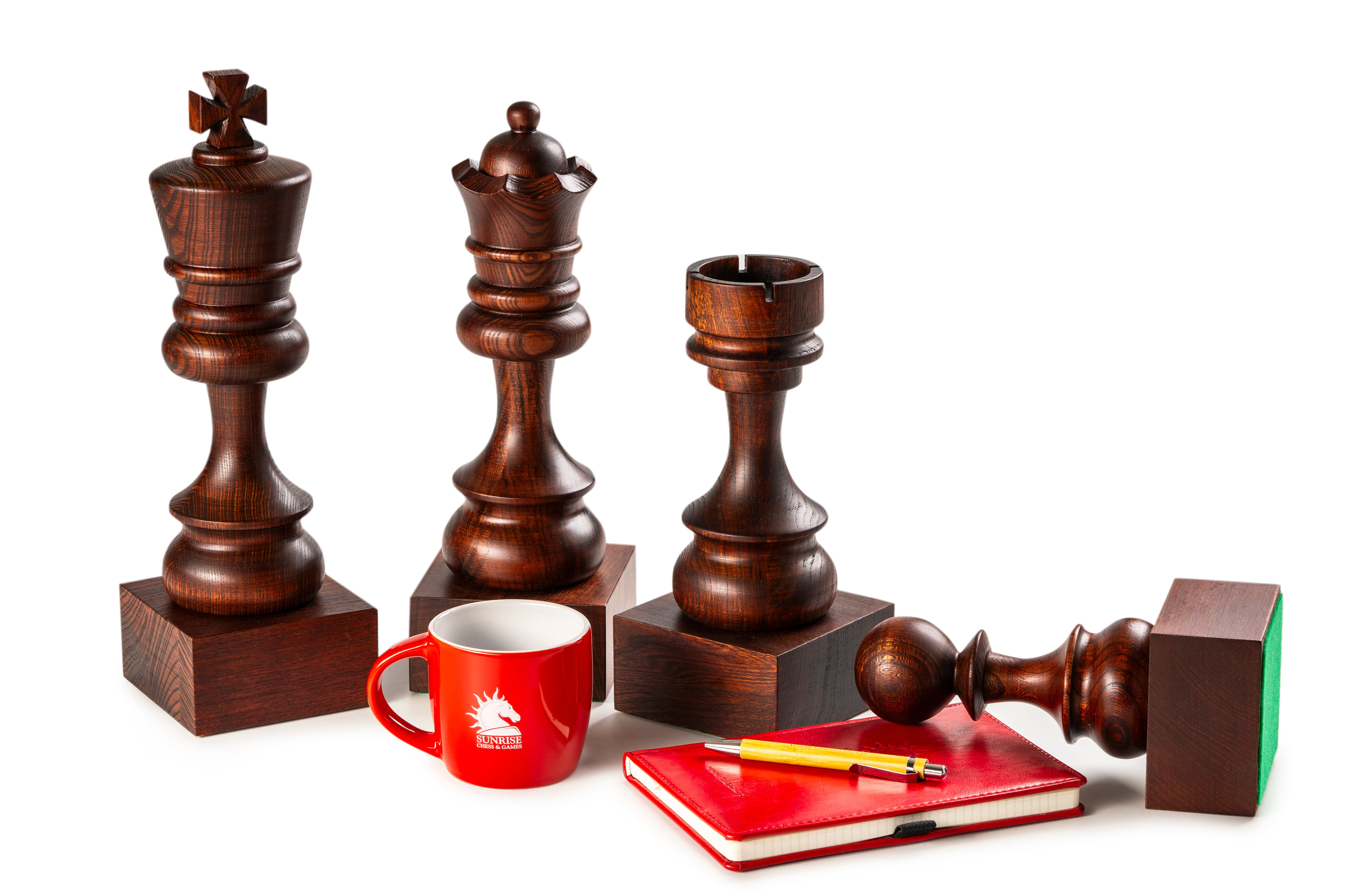 Trophée d'échecs - Roi noir en bois 37cm - Trophée d'échecs - Roi noir en bois 37cm