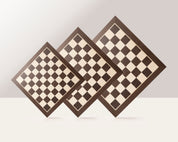 Echiquier en marqueterie de bois de wengé et sycomore - échiquier classique de Taille 5+ sans notation alphanumérique