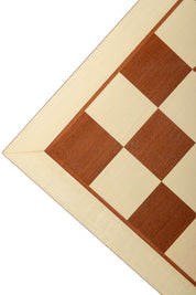 Echiquier en marqueterie de bois d'acajou et sycomore - échiquier classique de Taille 6 avec les bords clairs et sans les coordonnées