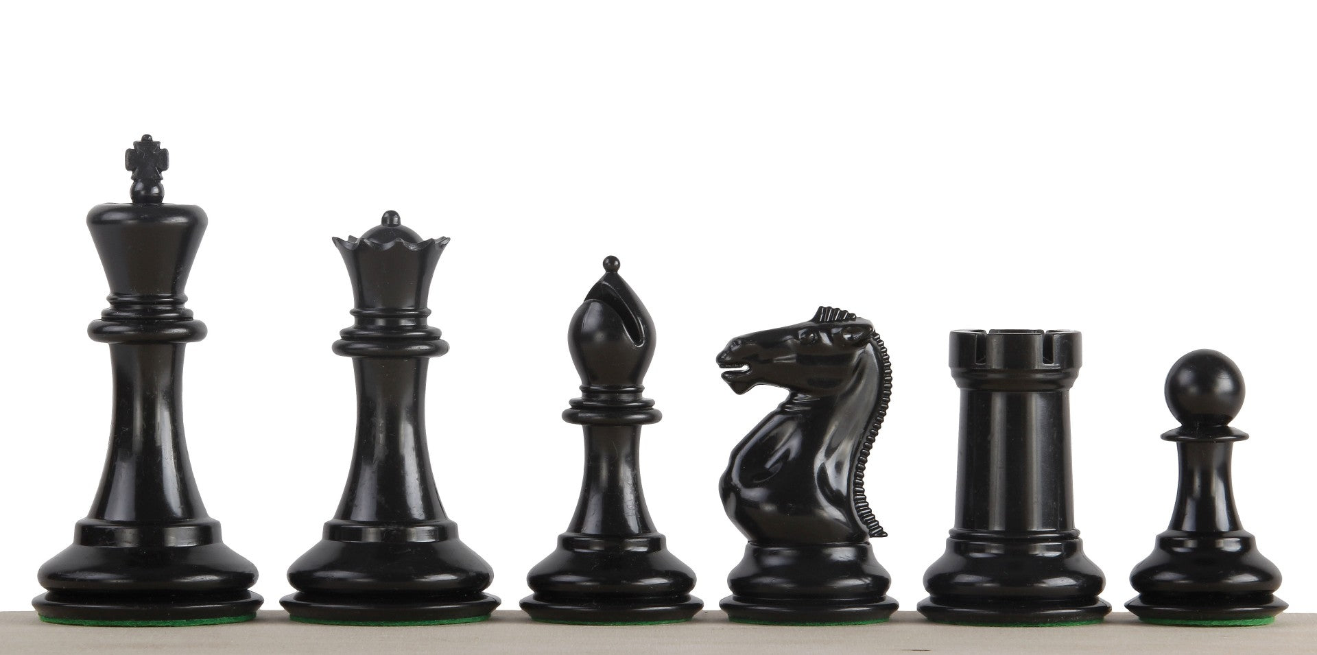 Pièces d'échecs plastique plombées et feutrées - pièces blanches et crème de taille 6 - 65f67e3b664ed068dacf9fbeb18b43bc