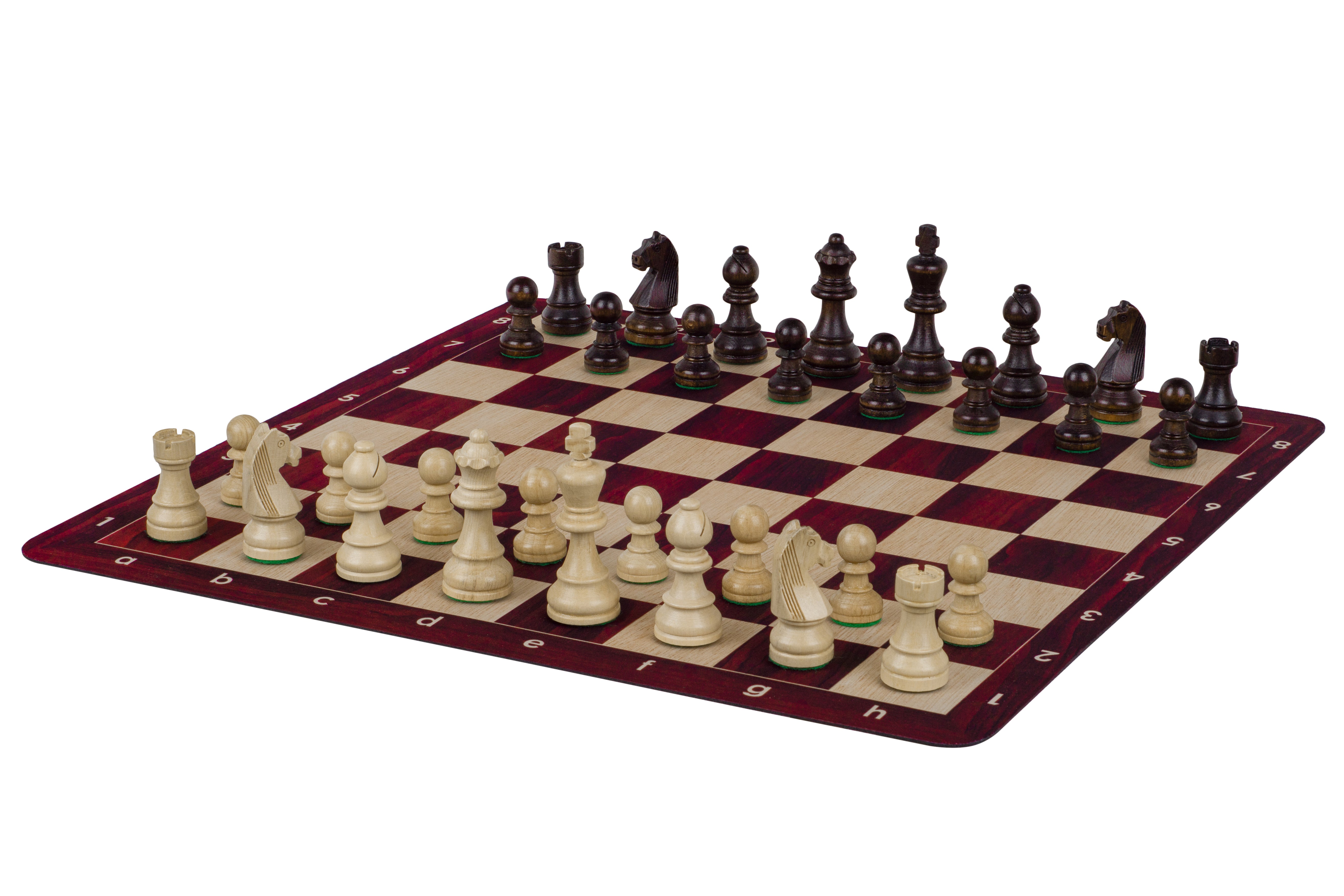 Roll-up chessboard no. 6 (51 cm), non-slip MAHOGANY bottom - Roll-up chessboard no. 6 (51 cm), non-slip MAHOGANY bottom