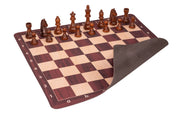 Échiquier roulable vinyle antidérapant, imitation bois - échiquier de tournoi de taille 6 MAHOGANY