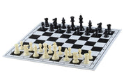Échiquier plastique pliant en 2, noir et blanc - échiquier de tournoi de 36x36cm