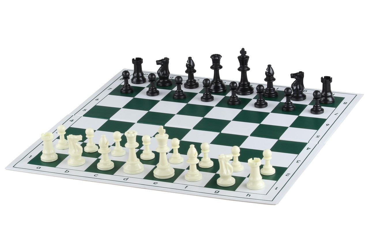 Échiquier plastique pliant en 2, vert et blanc - échiquier de tournoi de taille 4+ - Échiquier plastique pliant en 2, vert et blanc - échiquier de tournoi de taille 4+