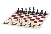 Échiquier plastique pliant en 2, rouge et blanc - échiquier de tournoi de taille 4+