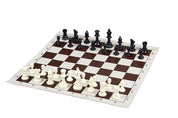 Échiquier roulable vinyle marron - échiquier de tournoi de taille 3