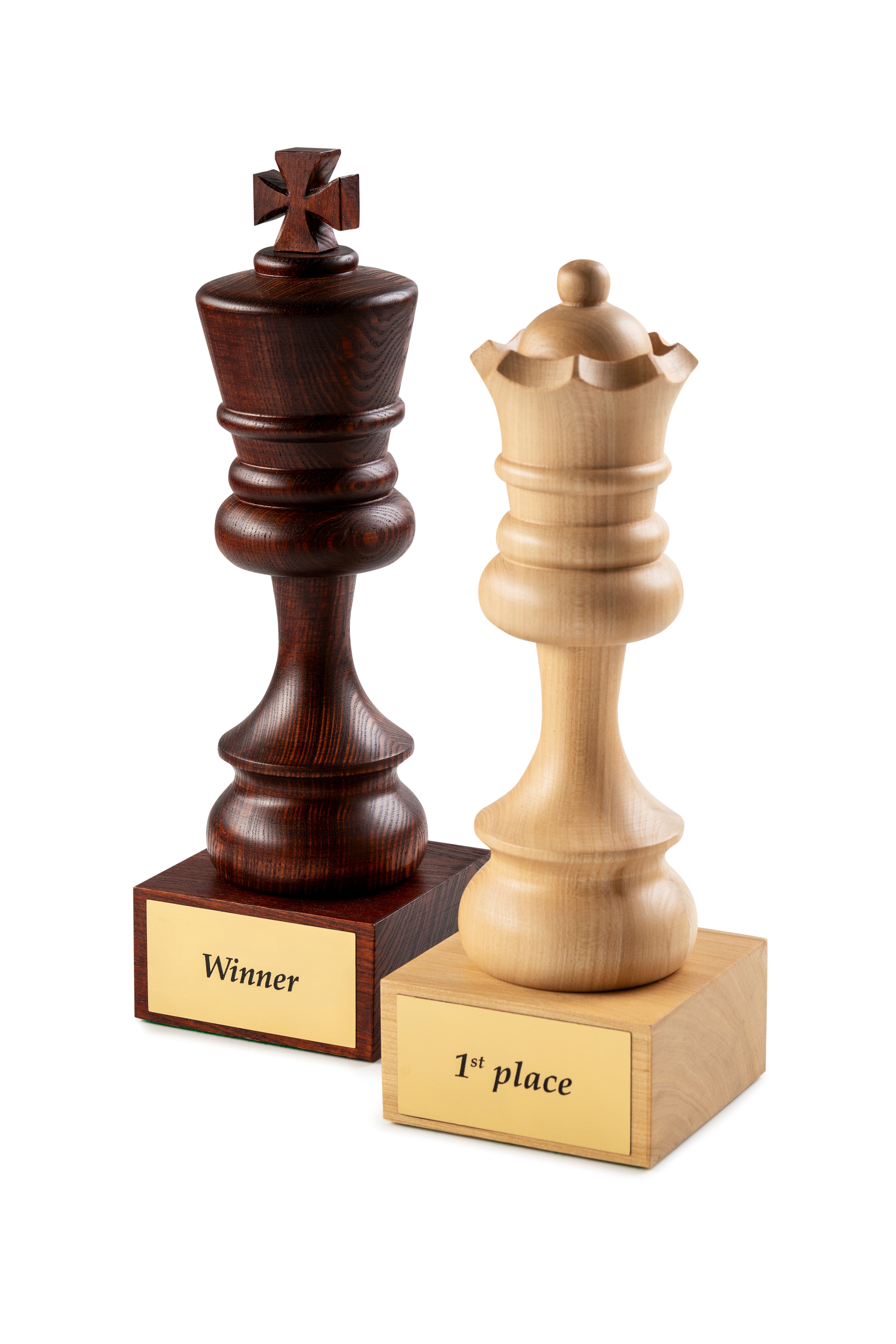Trophée d'échecs - Roi noir en bois 37cm - Trophée d'échecs - Roi noir en bois 37cm