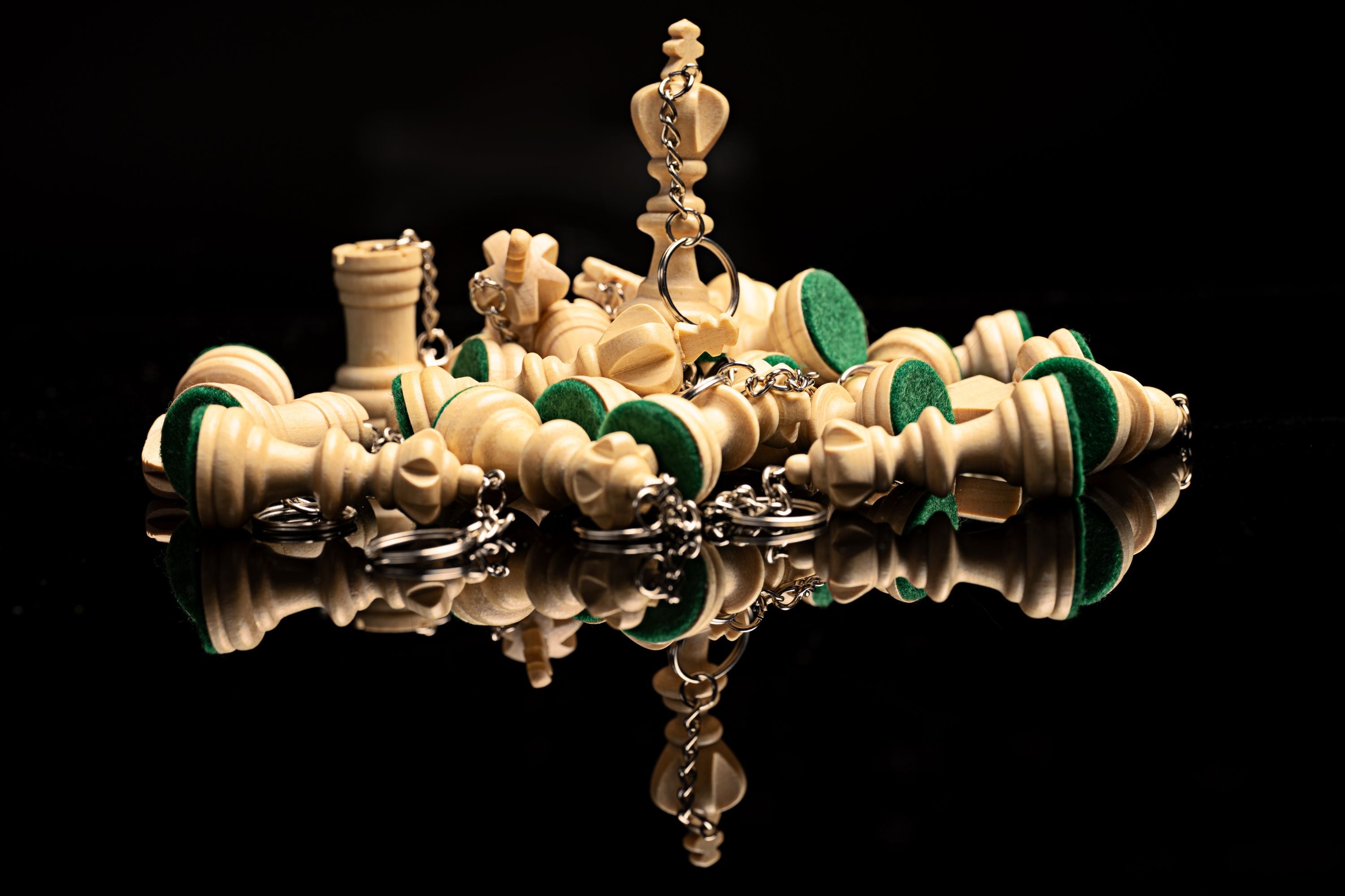 Porte clé - Pion blanc / Pièce d'échecs en bois naturel - Porte clé - Pion blanc / Pièce d'échecs en bois naturel