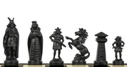 Viking stylized chess pieces, cream and black (king 98 mm)