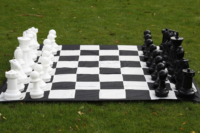 Pièces d'échecs  géantes Jardin et extérieur  (roi 41 cm) -  pièces d'échecs en plastique + échiquier en nylon - 2337bdbfcf3b1ecb7845695433390962