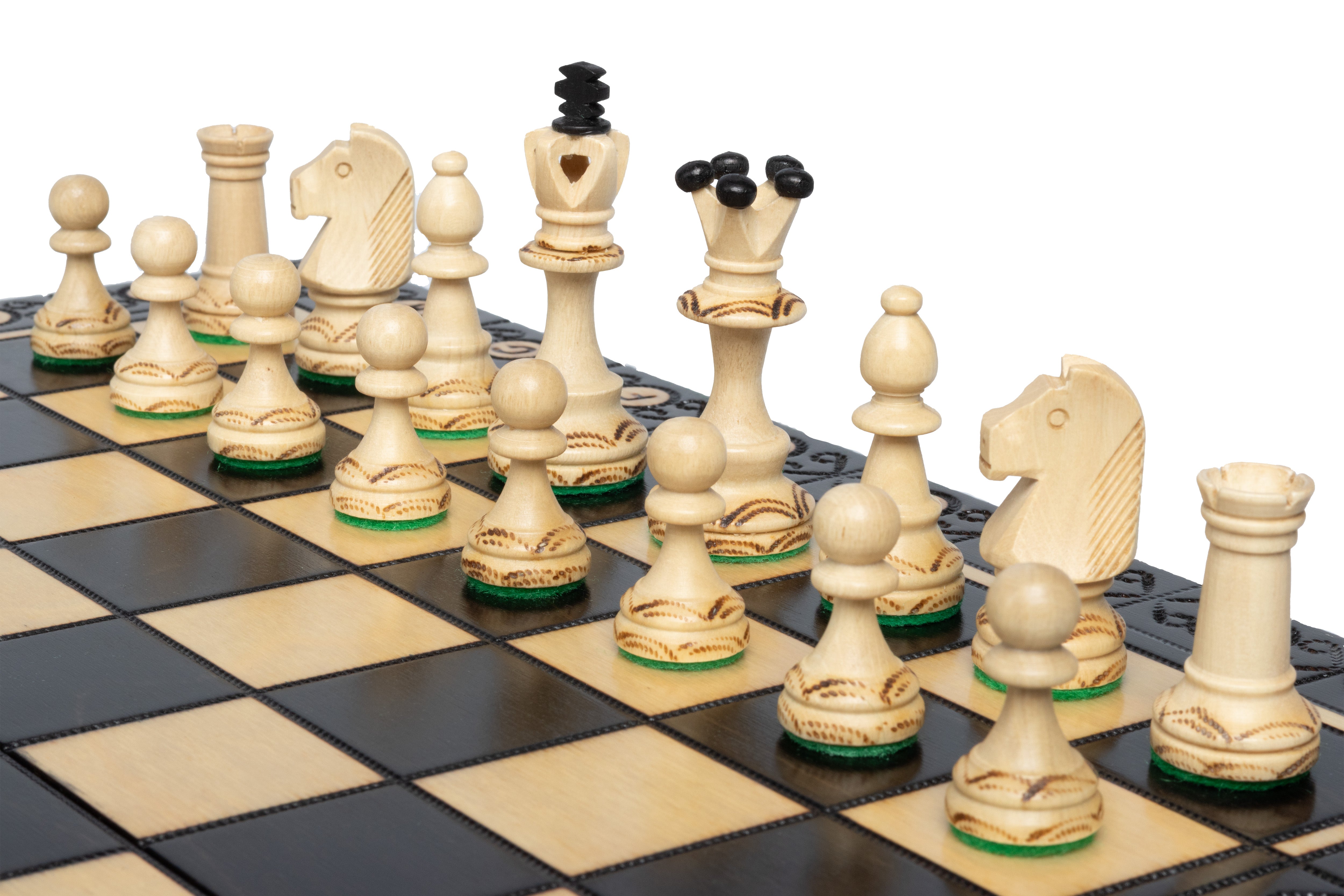 Jeu d'échecs SENATEUR Black en bois de charme, de taille moyenne (41 x 41cm) - Ensemble Complet Noir - f4ed8843343e1b927d7c9bf009fed7b8