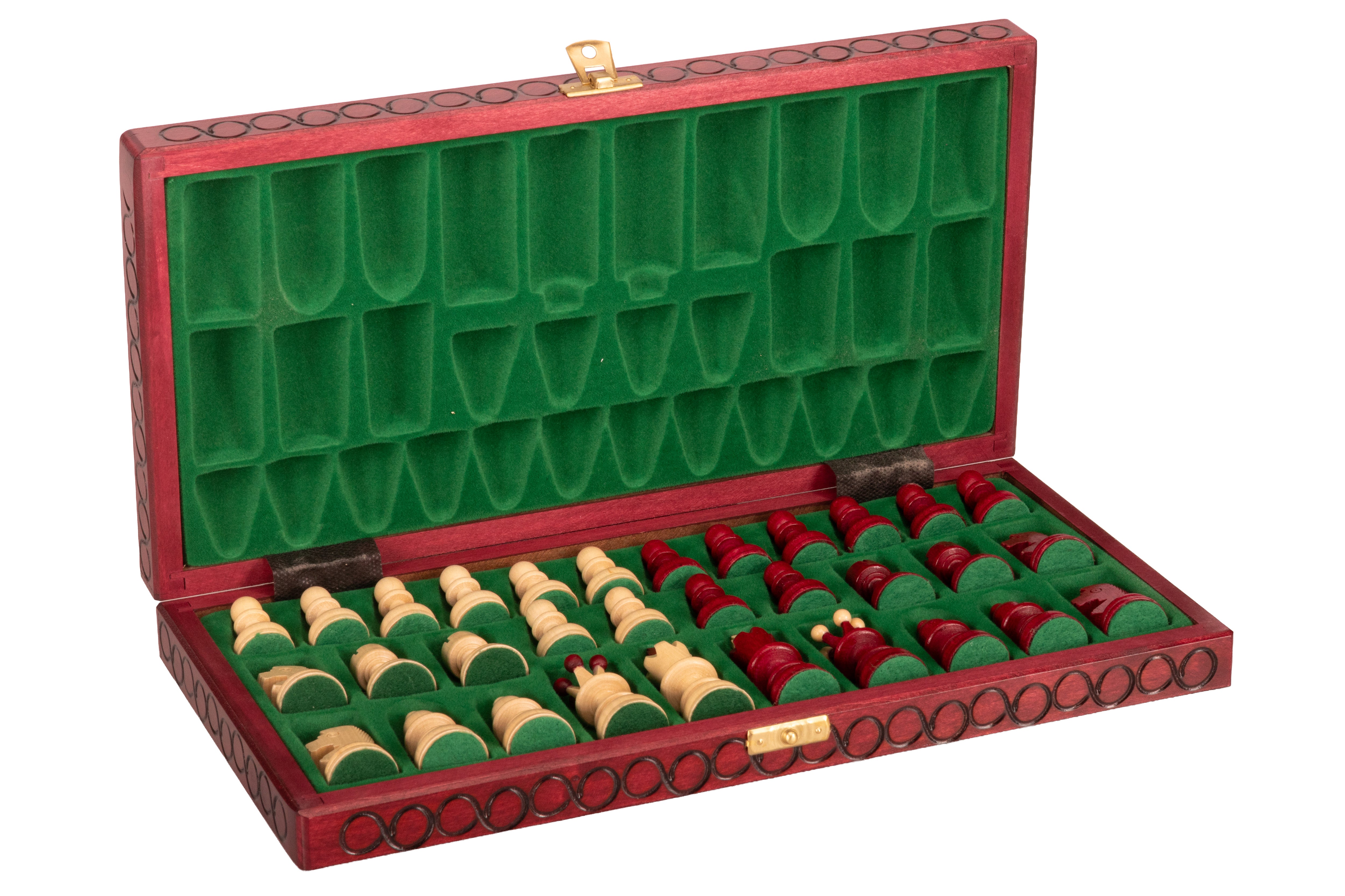 Jeu d'échecs PERLE Rouge (Cerise) en bois de hêtre, de taille moyenne (36 x 36cm) - Ensemble Complet couleur rouge - Jeu d'échecs PERLE Rouge (Cerise) en bois de hêtre, de taille moyenne (36 x 36cm) - Ensemble Complet couleur rouge