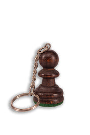 Porte clé - Pion noir / Pièce d'échecs en bois teinté en noir
